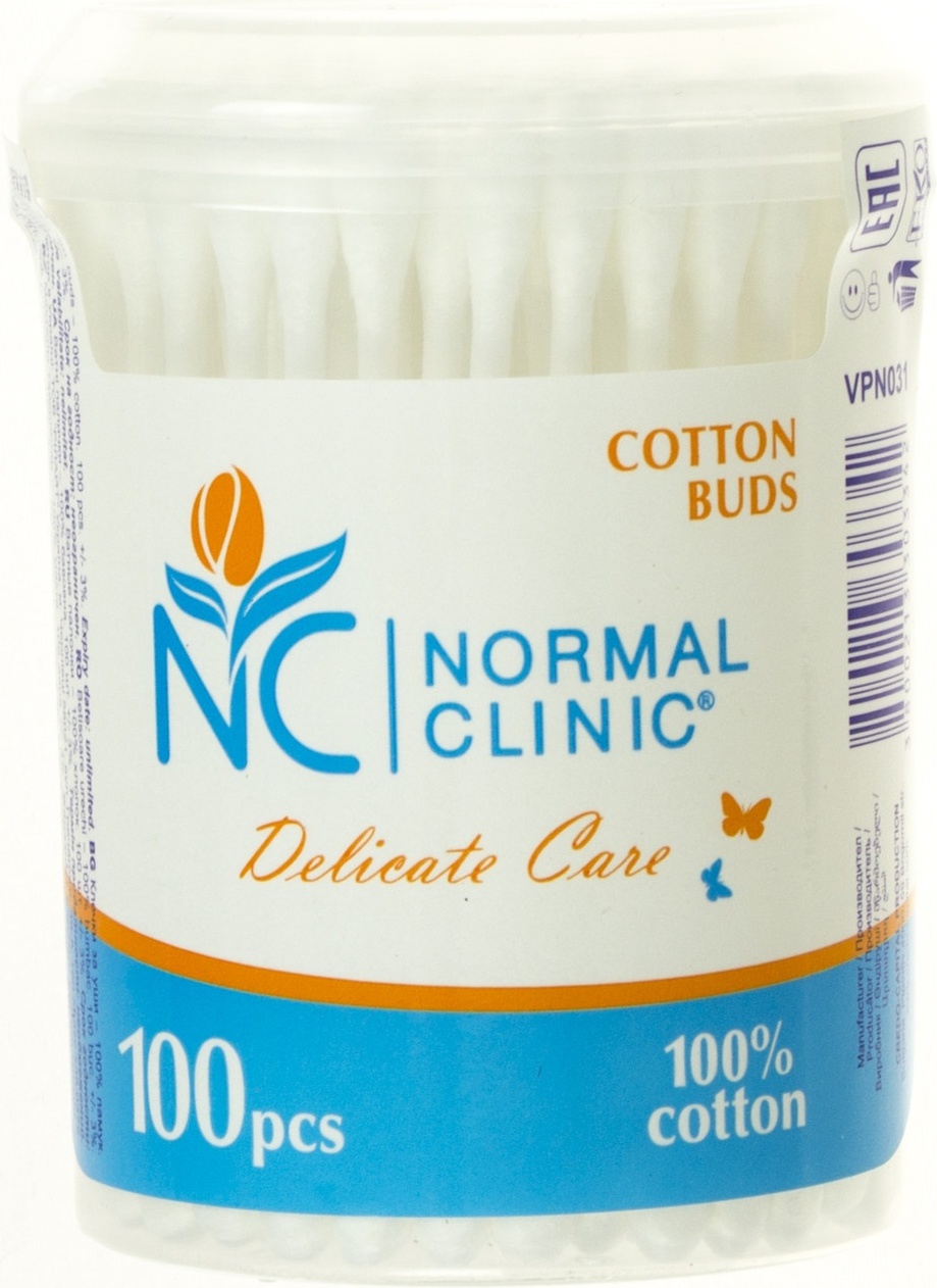 Normal clinic ватные палочки Delicate care 100 шт