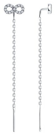 Серьги-цепочки SOKOLOV 94025914 вес 1.42 г серебро, фианит