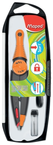 Циркуль Maped Stop&Safe 192511, предметов 3 шт, черный
