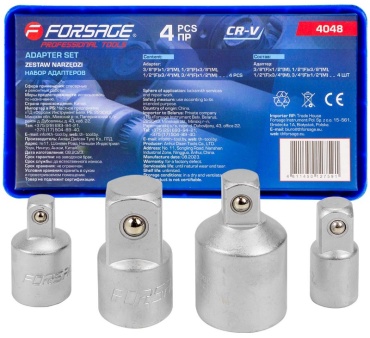 Forsage набор торцевых головок 3/8, 1/2, 3/4 F-4048 4 шт