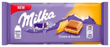 Milka Cream & Biscuit шоколадная плитка молочный 100 г