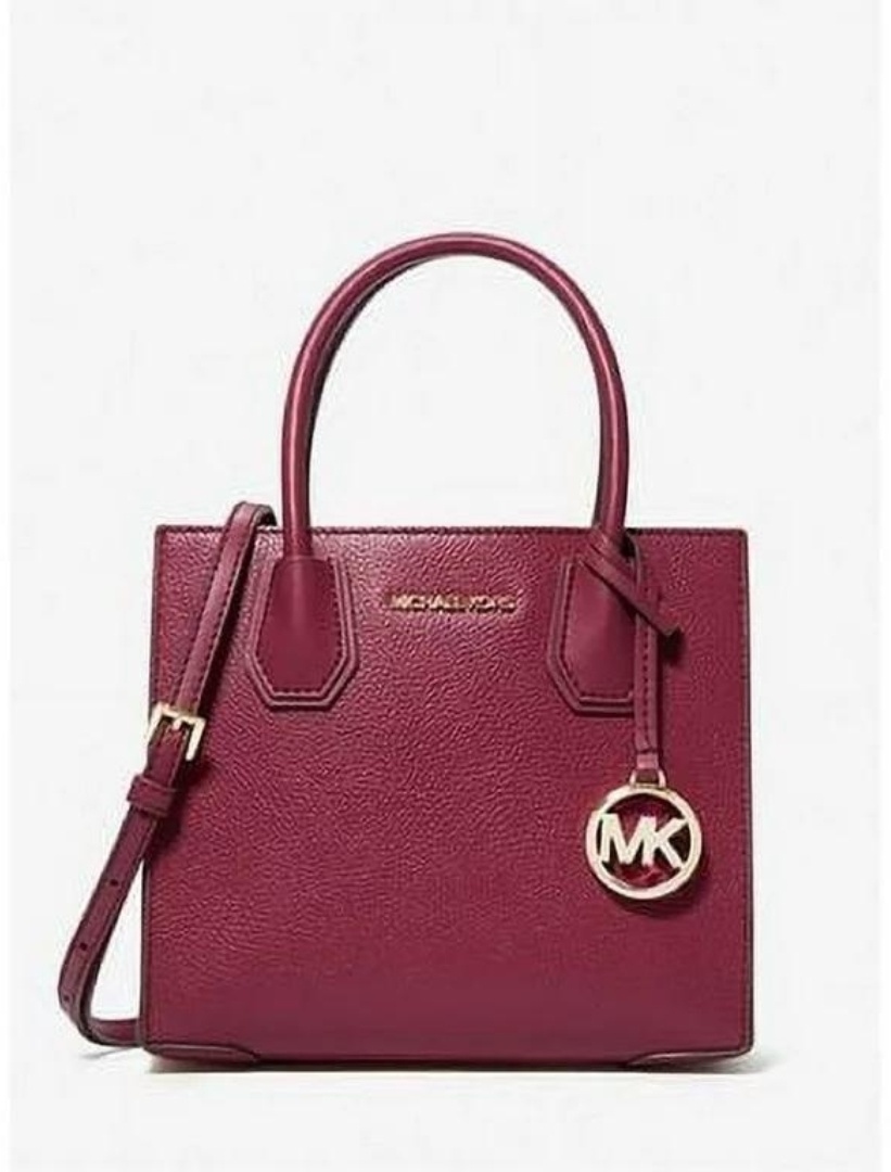 Сумка тоут Michael Kors натуральная кожа бордовый