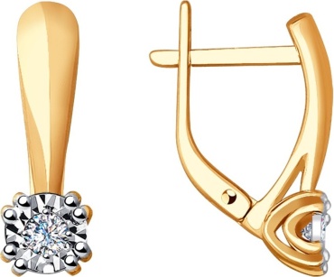 Серьги SOKOLOV EAR-SO-585-409761 вес 3.06 г золото, бриллиант