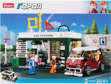 Конструктор SLUBAN Заправочная станция 322 дет. M38- B0759В 247919, деталей 322 шт