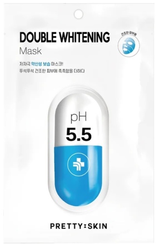 Маска для лица Pretty Skin тканевая Double Whitening Mask 1 шт