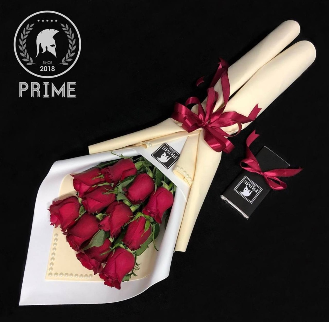 Купить PRIME flowers роза 11 шт 60 см в кредит в Алматы Kaspi Магазин