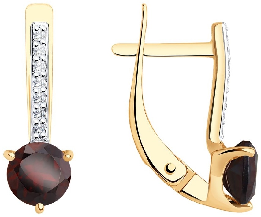 Серьги SOKOLOV EAR-SO-585-969566 вес 1.74 г золото, гранат