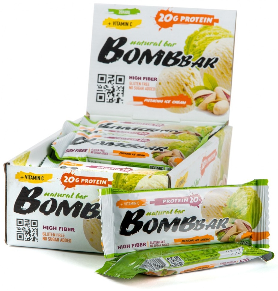 Купить BombBar батончик протеиновый со вкусом фисташкового пломбира ...