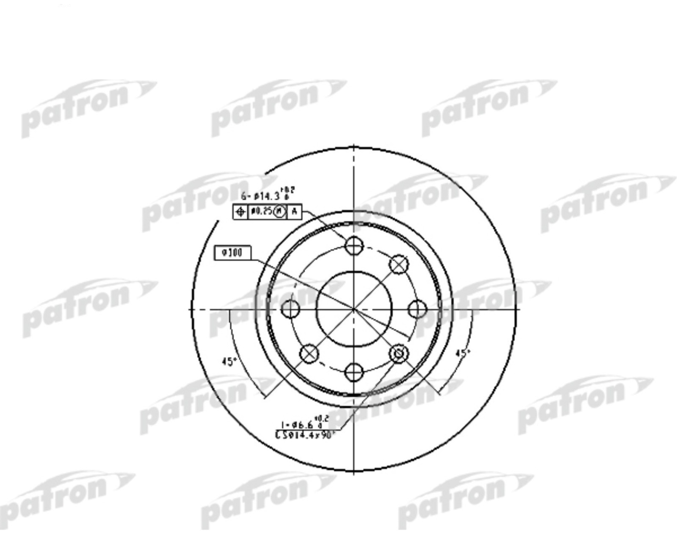 Диски PATRON передние PBD1624