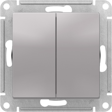 Выключатель клавишный Schneider Electric AtlasDesign, алюминий