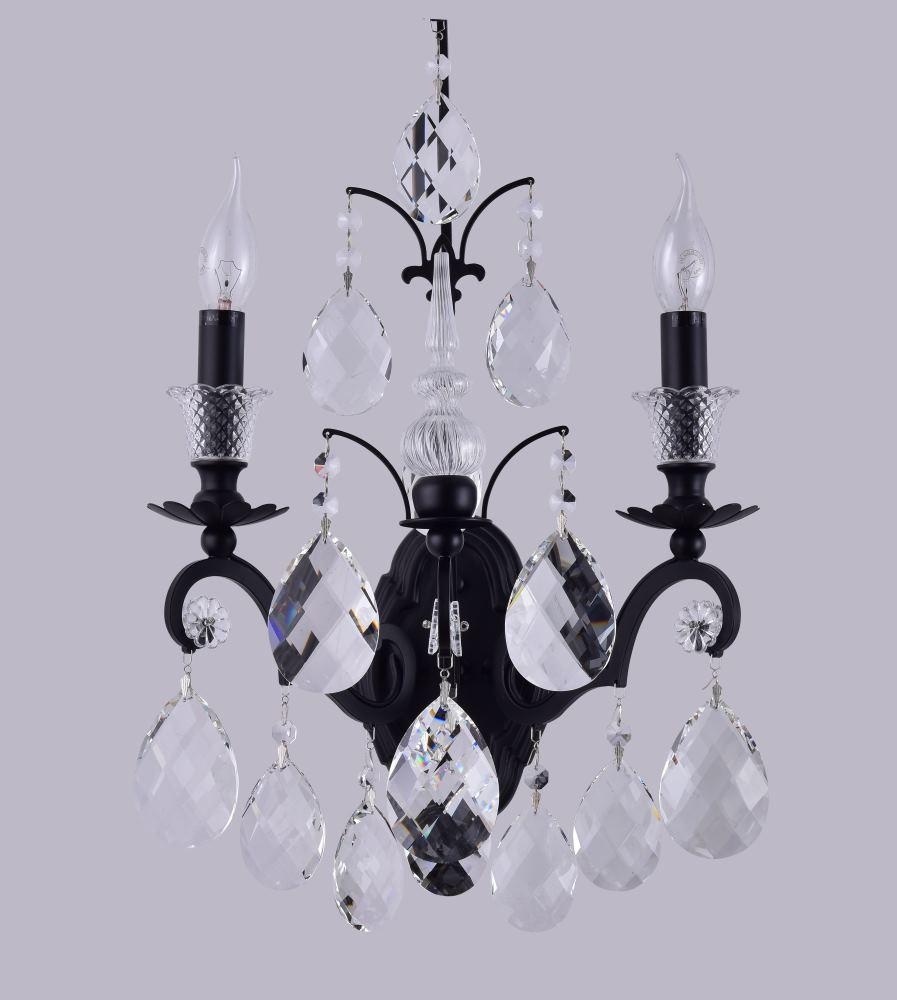 Бра настенный Crystal Lux Е14, черный, прозрачный
