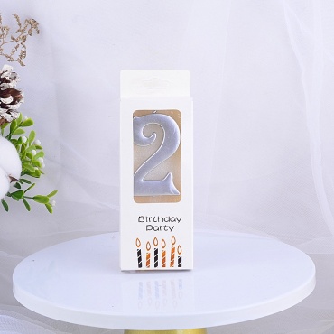Свеча цифра 2, 1 шт 6 см