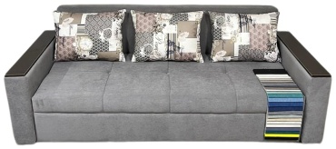 Диван прямой Atyrau Divan MDF SS210, 210х80 см, обивка ткань, серый
