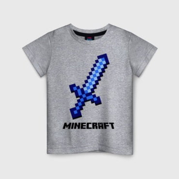 Футболка Майнкрафт Алмазный меч Minecraft TMH_TREND.KZ серый