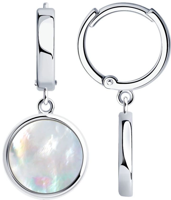 Серьги SOKOLOV EAR-SO-925-820630 вес 4.38 г серебро, перламутр