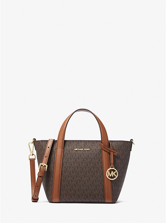 Сумка тоут Michael Kors натуральная кожа, канвас коричневый