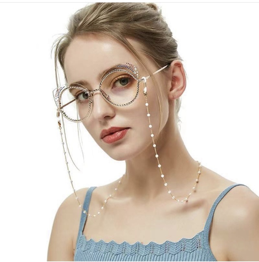 Шнурок для очков Xuping Jewelry белый, золотистый 70 см