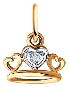 Подвеска Diamant 51-130-00745-1 вес 0.45 г золото, фианит