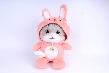 Plush toy 101888104 Котенок с колокольчиком в розовом костюме 20 см