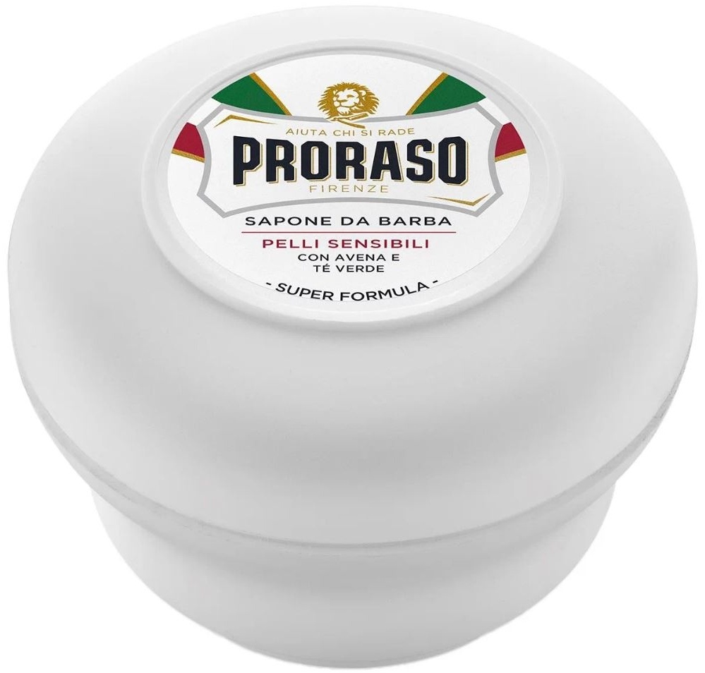 PRORASO White Line Зеленый чай и Овес мыло для бритья 150 мл
