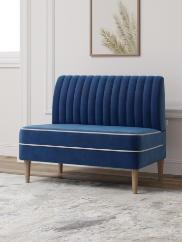 Мини-диван MONOFIX АММА, 100х61 см, обивка велюр, синий