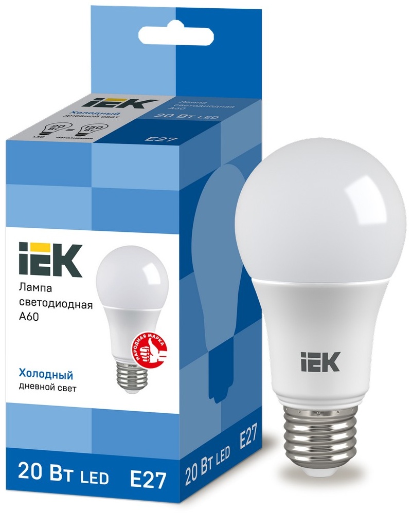 IEK 20W E27, светодиодная, холодный белый