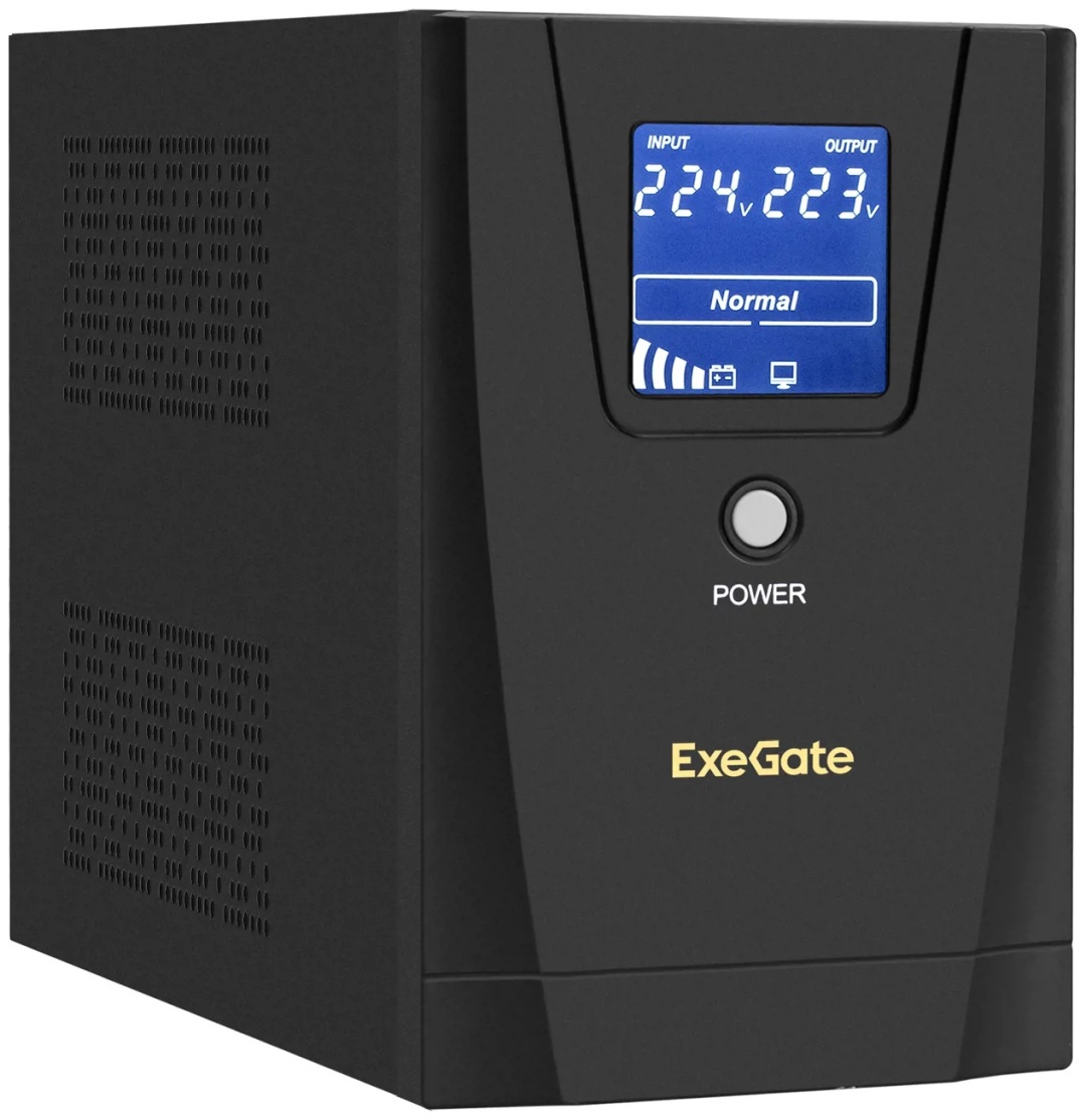 Источник бесперебойного питания ExeGate LLB-1200.LCD.AVR.2SH.3C13