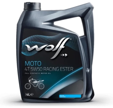 Синтетическое WOLF MOTO 4T RACING ESTER 5W-50 4 л