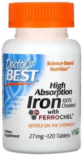 Doctor's Best High Absorption Iron таблетки 120 шт