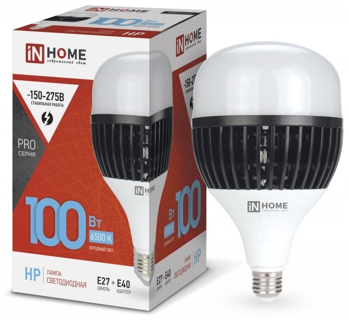 InHome 100W E27, светодиодная, холодный белый