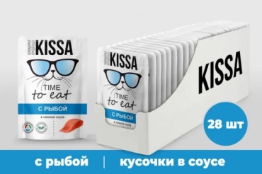 Kissa Time to eat кусочки в соусе рыба 75 г 28 шт