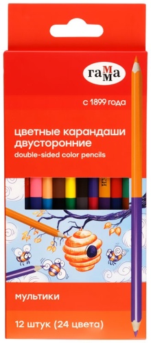 Цветной карандаш Гамма форма трехгранная 12 шт