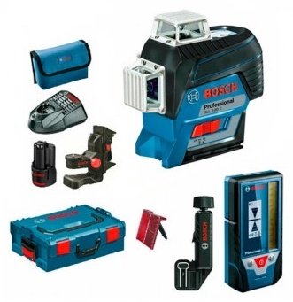 Лазерный уровень Bosch линейный GLL 3-80C+ BM1 + LR7 + L-boxx 0601063R05
