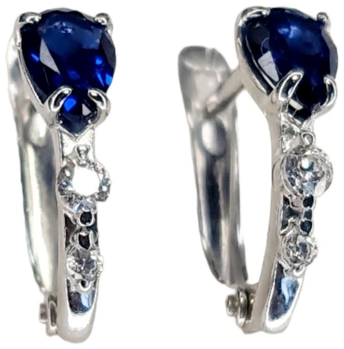 Купить Серьги AQUAMARINE 49810аб.5 вес 1.51 г серебро, наносапфир ...