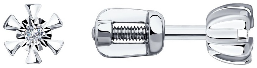 Серьги SOKOLOV 1021494 вес 1.34 г золото, бриллиант