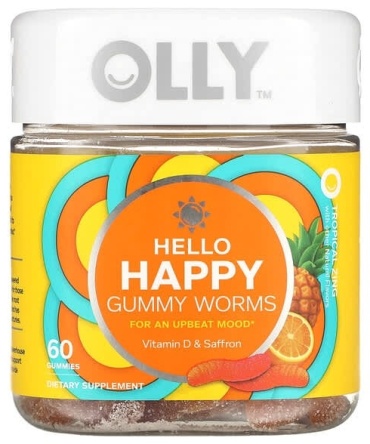 OLLY Hello Happy, жевательные мармеладки, тропический зинг таблетки 60 шт