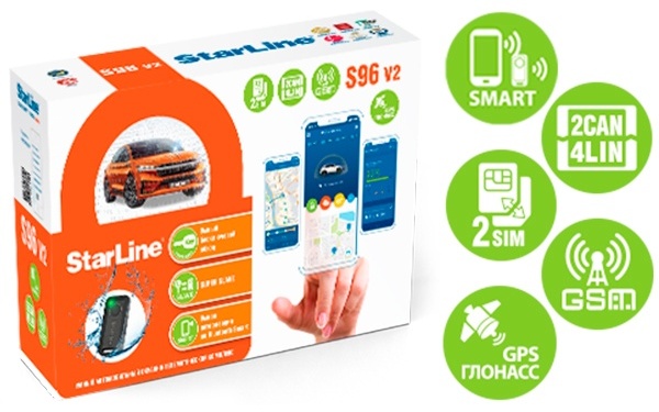 StarLine S96 v2 2CAN+4LIN 2SIM GSM/GPS с обратной связью