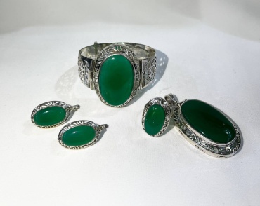 Splendore Collection SilverAierke1004 вес 86 г серебро, хризопраз