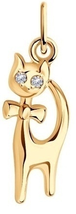 Подвеска LUXOR JEWELRY 033066 вес 0.46 г золото, фианит