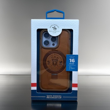 Чехол Santa Barbara Polo & Racquet Club для Apple iPhone 16 Pro коричневый