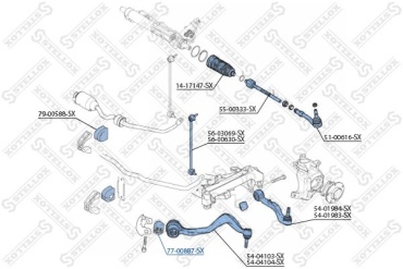 Stellox сайлентблок рычага подвески 77-00887-SX