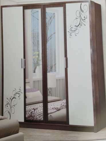 Распашной шкаф Elegant Orhideia 111, 80x220х54 см, белый, коричневый