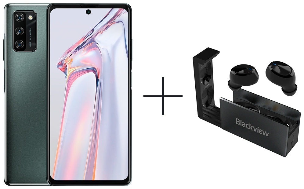 Купить Смартфон Blackview A100 6 ГБ/128 ГБ черный + Blackview AirBuds 2 ...