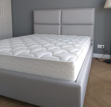 Кровать Mod Beds 623656 двуспальная, 180x200 см (с матрасом, подъёмный механизм) светло серый