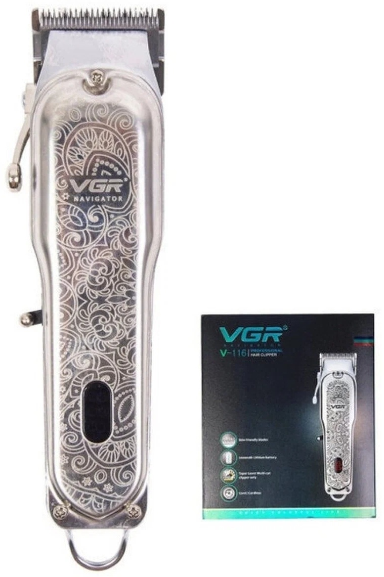 VGR Professional машинка для стрижки V-116 серебряный