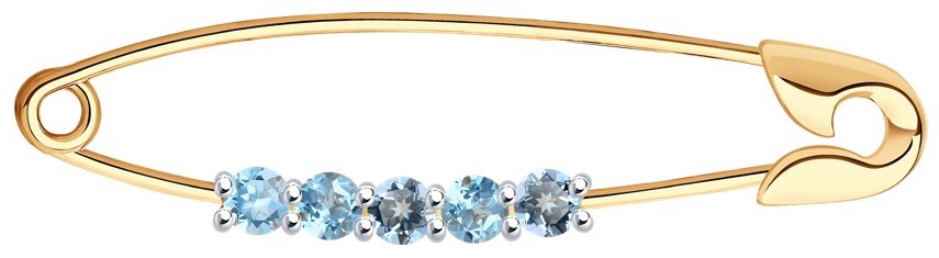 Булавка Diamant 51-340-01851-1 вес 1.07 г золото, топаз