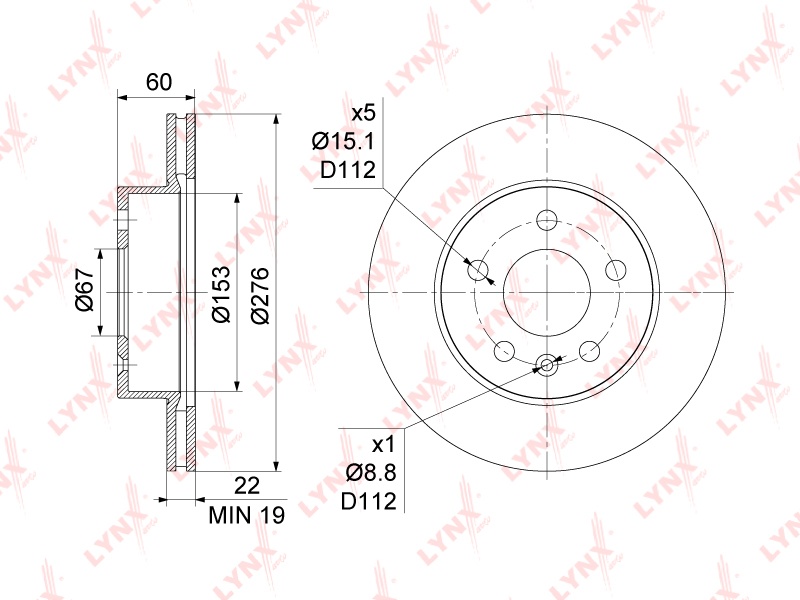 Диски LYNXauto передние BN1080