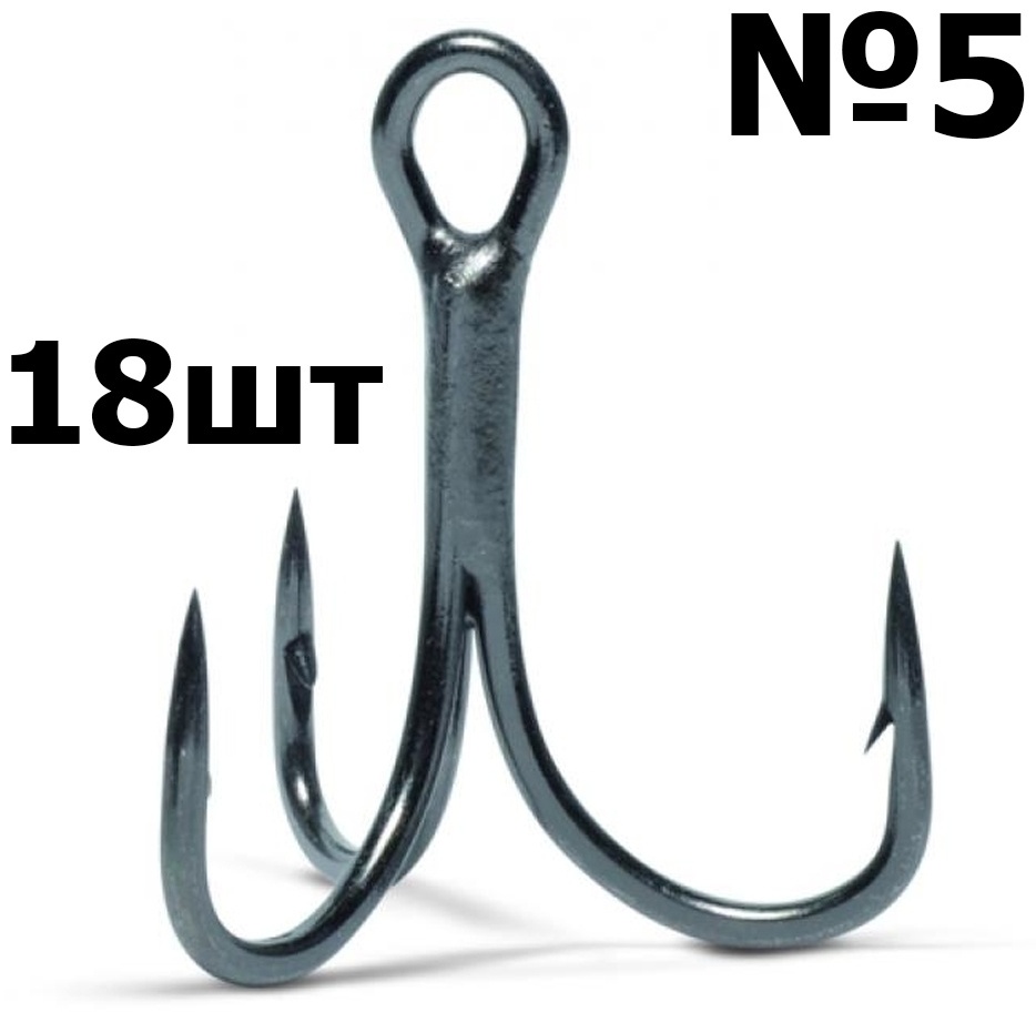 Крючок для рыбалки VitFishing VIT-35018 тройной серебристый 18 шт