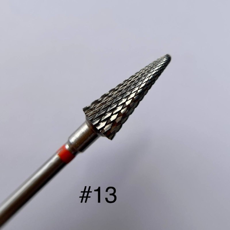 Насадка LOVE NAILS твердосплавная фреза №13 фреза конус насечка красная 1 шт