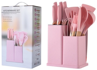 Набор кухонных инструментов KITCHENWARE STORE нержавеющая сталь, силикон, бамбук, 19 шт
